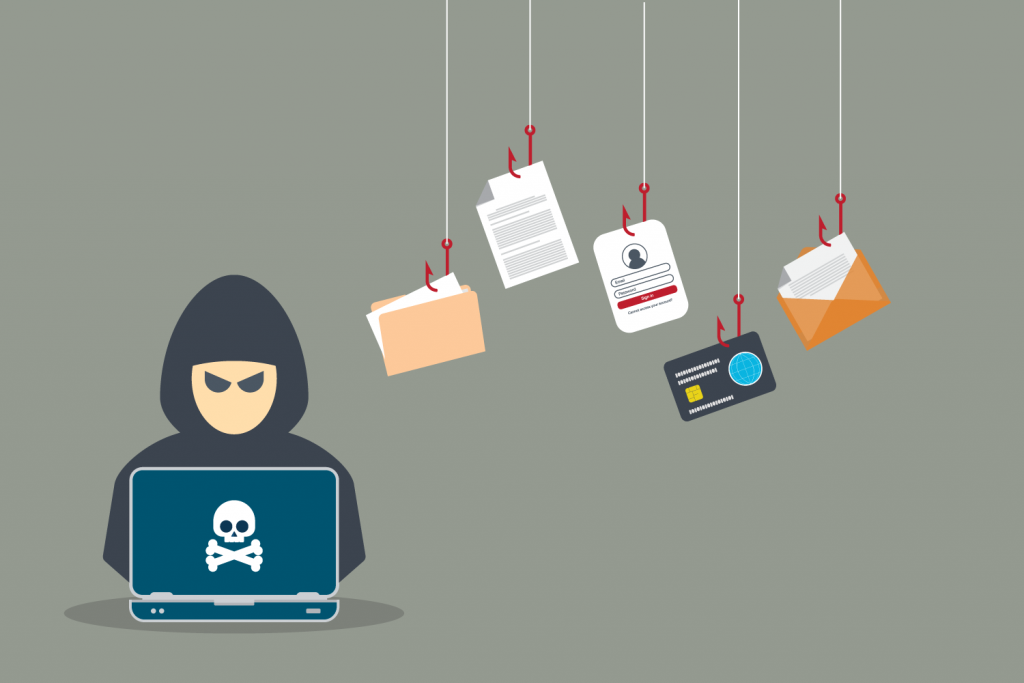 Hacker utför phishing- attack i datorer